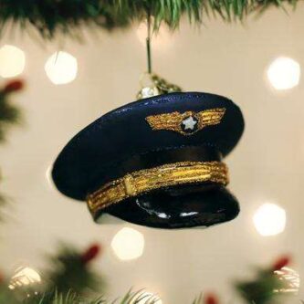 Pilot's Hat Blown Glass Ornament - Old World Christmas