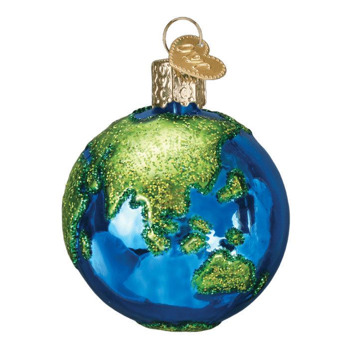 Old World Christmas Blown Glass Planet Earth Ornament