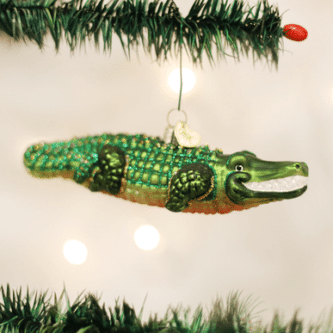 Old World Christmas Blown Glass Alligator Ornament