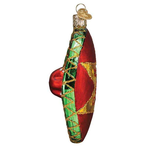 Old World Christmas Blown Glass Sombrero Ornament