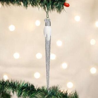 Silver Sparkling Icicle Ornament Old World Christmas