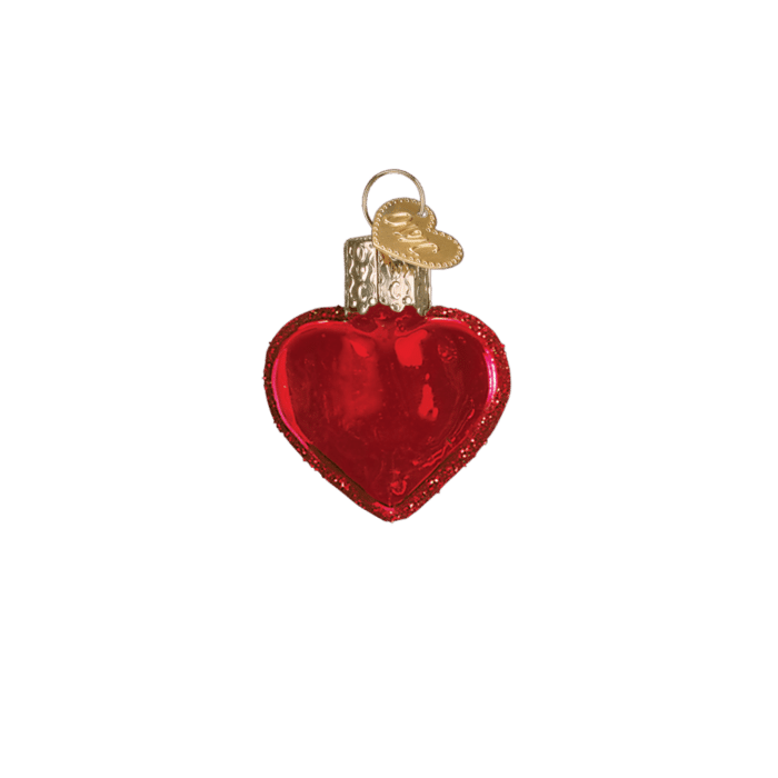 Old World Christmas Blown Glass Mini Red Heart Ornament