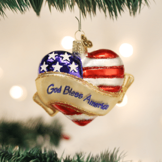 Old World Christmas Blown Glass God Bless America Ornament