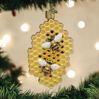Old World Christmas Blown Glass Honeycomb Ornament