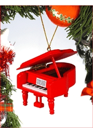 Music Red Grand Piano Ornament