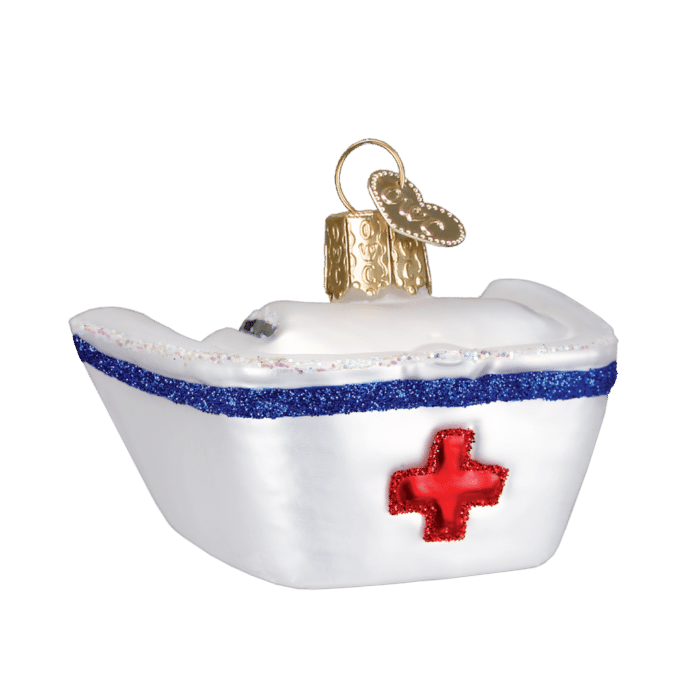 Old World Christmas Blown Glass Nurse's Cap Ornament