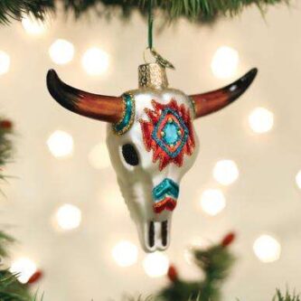Old World Christmas Blown Glass Southwestern Steer Skull Ornament