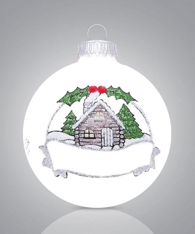 Colorado Brown Cabin Ball Ornament