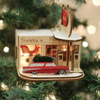Santa's Gas Station Ornament Ginger Cottages