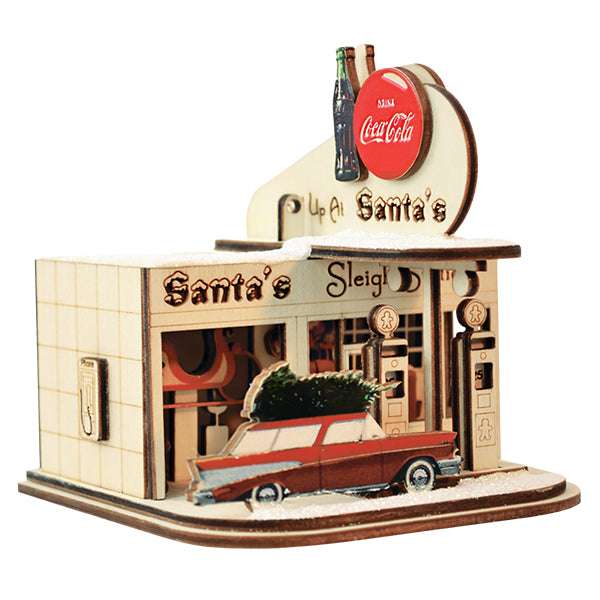 Santas Gas Station Ornament Ginger Cottages