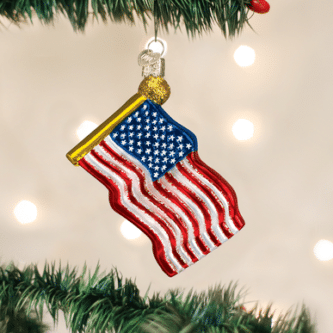 Old World Christmas Blown Glass Star-spangled Banner Ornament