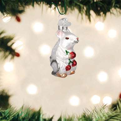 White Mouse Ornament Old World Christmas