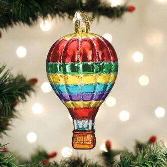 Old World Christmas Blown Glass Hot Air Balloon Ornament