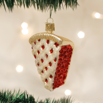 Old World Christmas Blown Glass Piece Of Cherry Pie Ornament