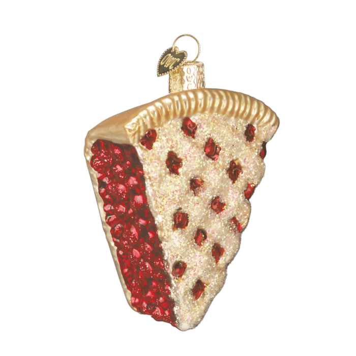 Old World Christmas Blown Glass Piece Of Cherry Pie Ornament