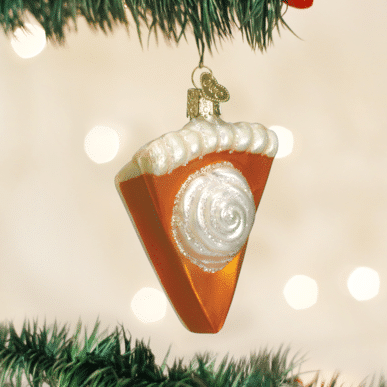 Old World Christmas Blown Glass Piece of Pumpkin Pie Ornament