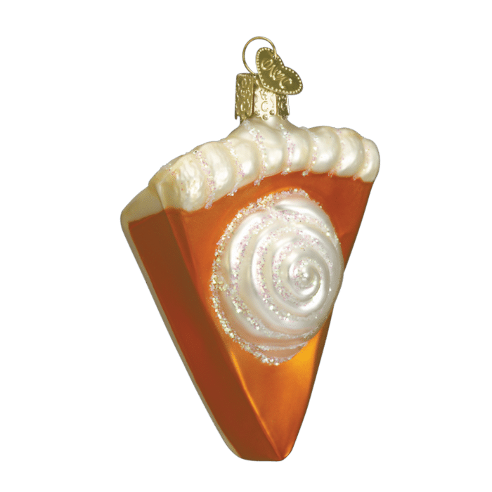 Old World Christmas Blown Glass Piece of Pumpkin Pie Ornament