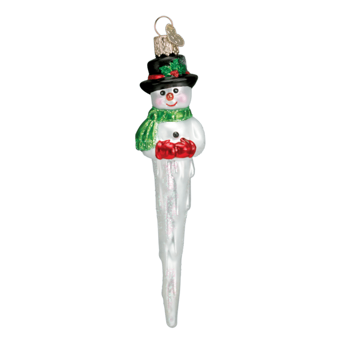 Old World Christmas Blown Glass Icicle Snowman Ornament