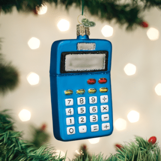 Old World Christmas Blown Best Calculator Ornament