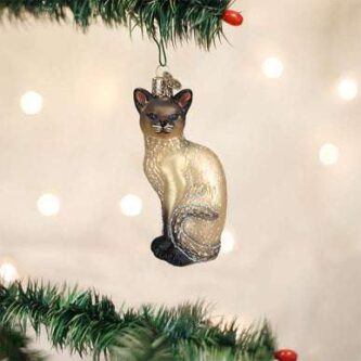 Tan Siamese Cat Ornament Old World Christmas