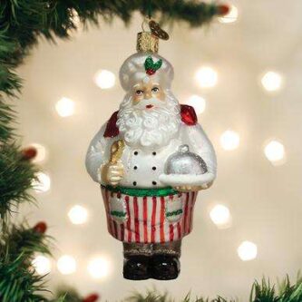 Old World Christmas Blown Glass Chef Santa Ornament