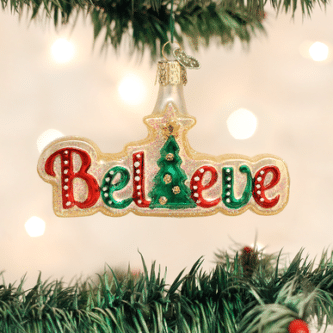 Old World Christmas Blown Glass Believe Ornament