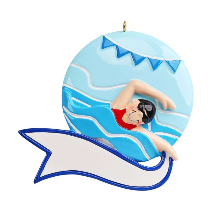 Swimmer Personalized Ornament Two Styles