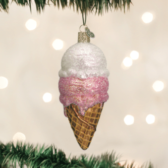 Old World Christmas Blown Glass Ice Cream Cone Ornament