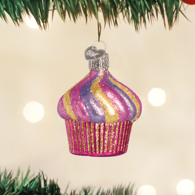 Old World Christmas Blown Glass Cupcake Ornament