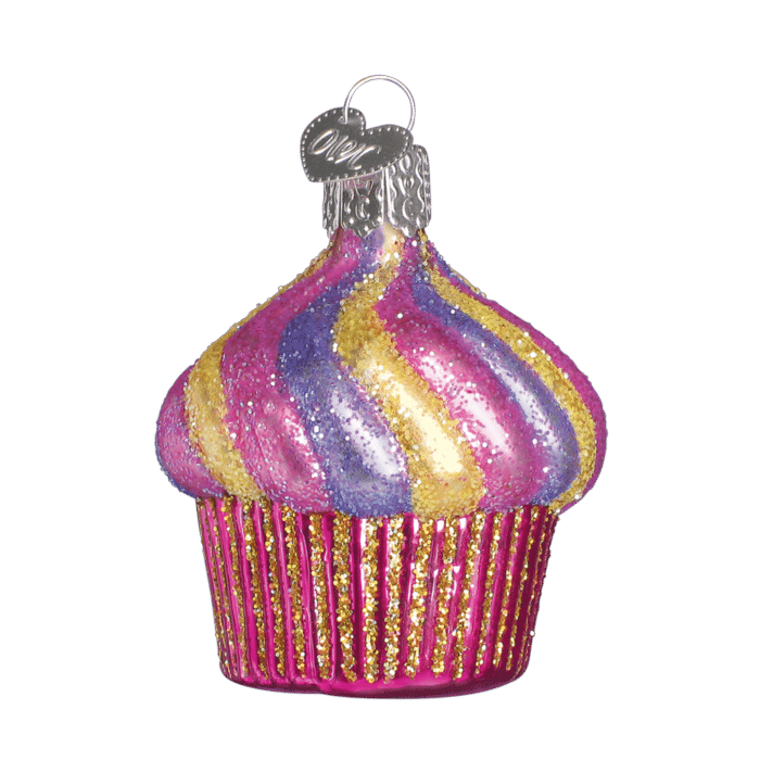 Old World Christmas Blown Glass Cupcake Ornament