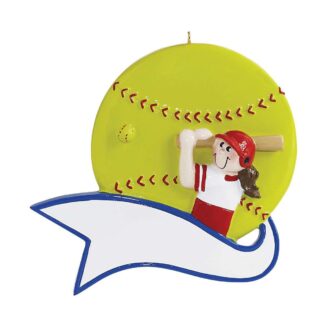 Softball Hit Personalized Ornament