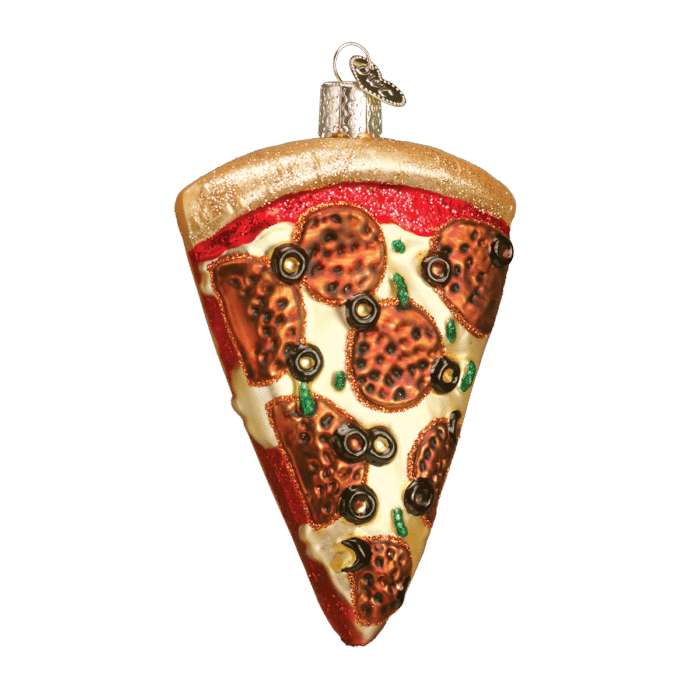 Old World Christmas Blown Glass Pizza Slice Ornament