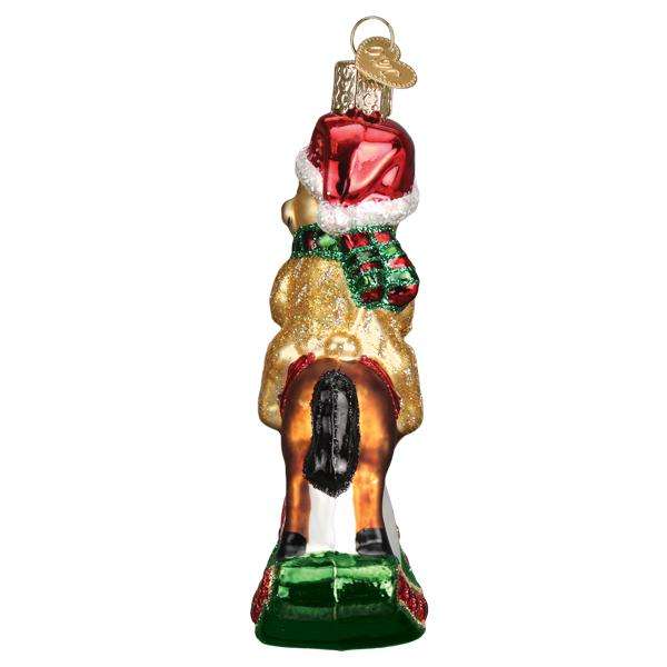 Old World Christmas Blown Glass Rocking Horse Teddy First Christmas Ornament