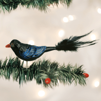 Old World Christmas Blown Glass Raven Ornament