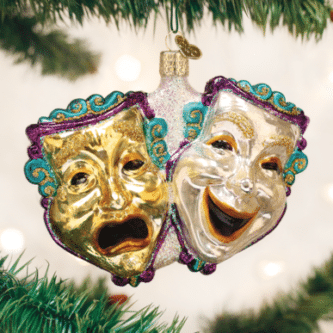 Old World Christmas Blown Glass Comedy And Tragedy Ornament