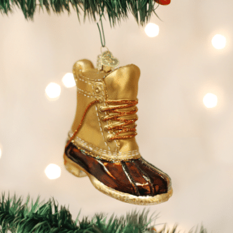 Old World Christmas Blown Glass Field Boot Ornament