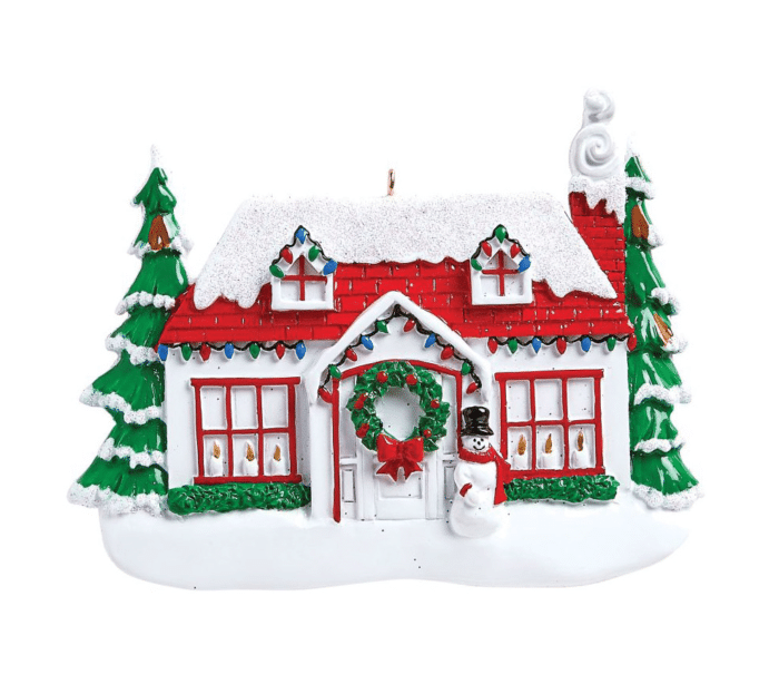 Red Roof House Personalized Ornament