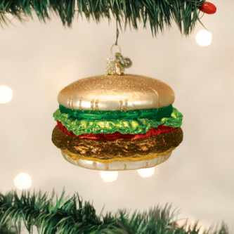 Old World Christmas Blown Glass Cheeseburger Ornament