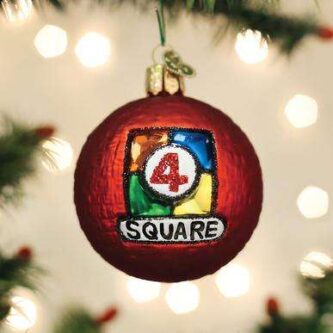 Old World Christmas Blown Glass Four Square Ball Ornament