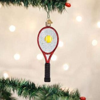 Red Tennis Racquet Ornament Old World Christmas