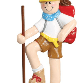 Girl Hiker Personalized Ornament