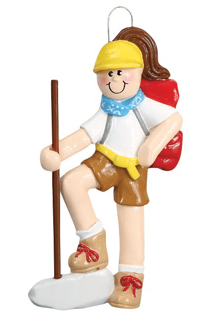 Girl Hiker Personalized Ornament