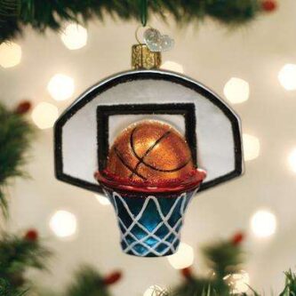 Old World Christmas Blown Glass Basketball Hoop Ornament