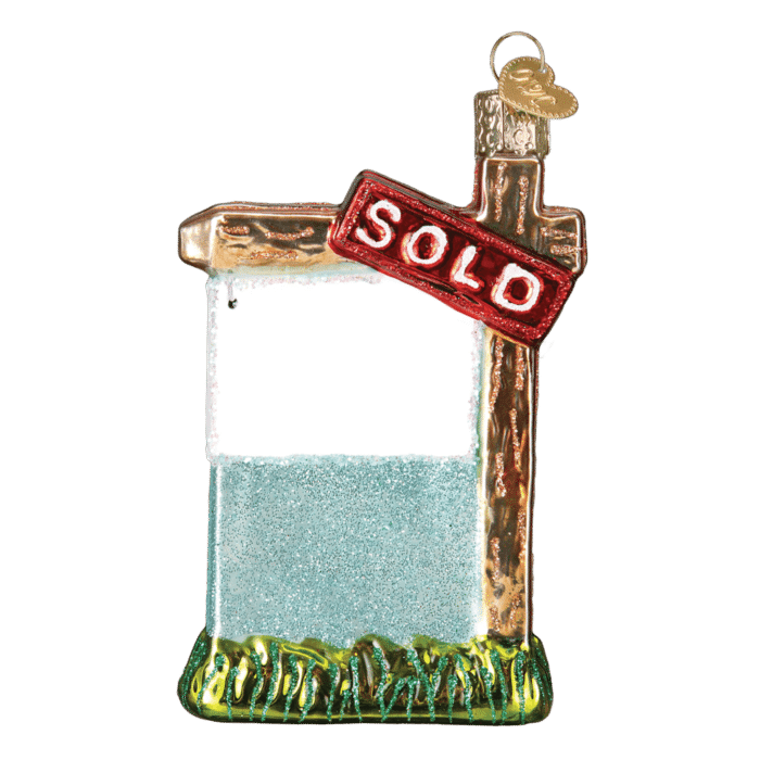 Old World Christmas Blown Glass Realty Sign Ornament