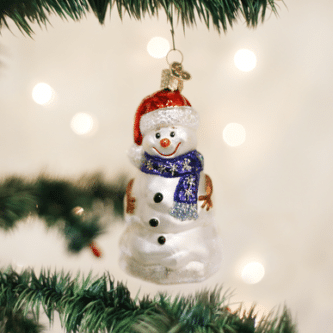 Old World Christmas Blown Glass Happy Snowman Ornament