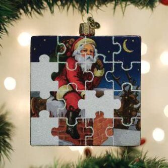 Santa Jigsaw Puzzle Ornament Old World Christmas