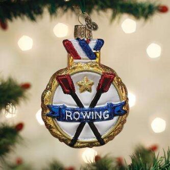 Old World Christmas Blown Glass Rowing Ornament