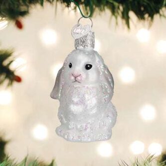 White Baby Bunny Ornament Old World Christmas