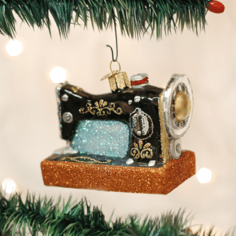 Old World Christmas Blown Glass Sewing Machine Ornament