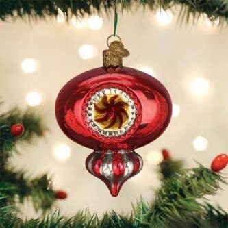 Old World Christmas Blown Glass Red Peppermint Reflection Ornament